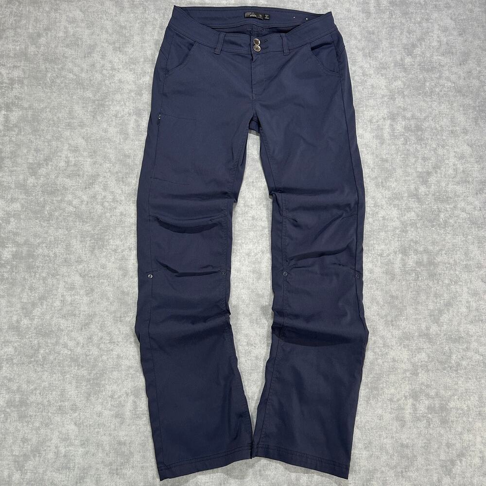 prAna Halle Hiking Pants Womens 10 Tall Navy Stretch Nylon Roll Up Convertible